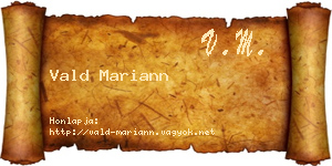 Vald Mariann névjegykártya